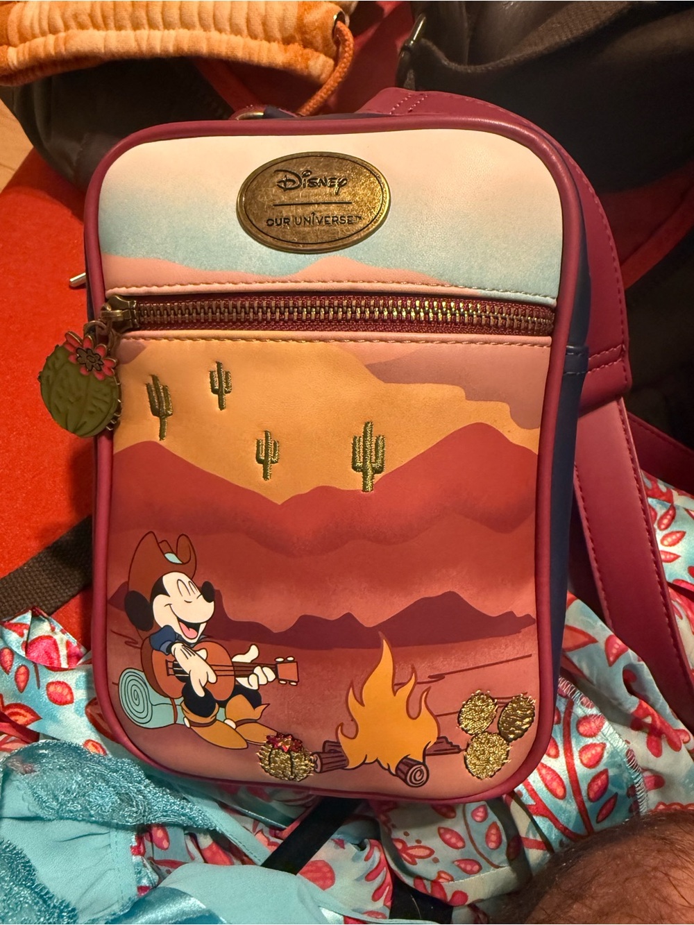 Universe Disney Mickey Mouse Western Passport Bag and Coin Purse NWOT